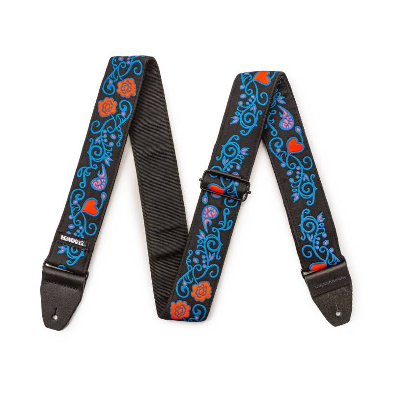Ремень для гитары DUNLOP JIMI HENDRIX BLACKLIGHT MONTEREY BLUE STRAP