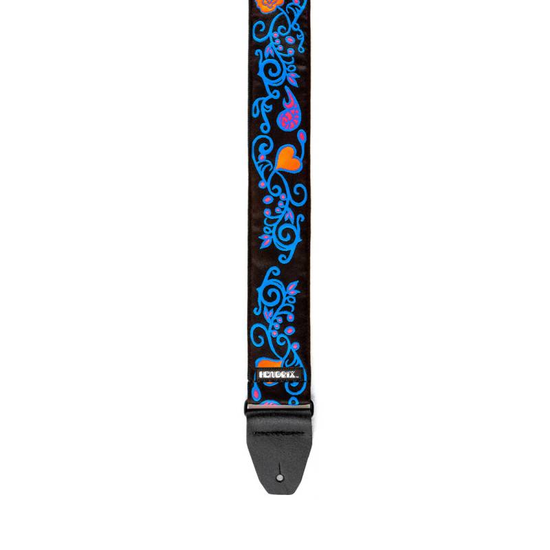 Ремень для гитары DUNLOP JIMI HENDRIX BLACKLIGHT MONTEREY BLUE STRAP