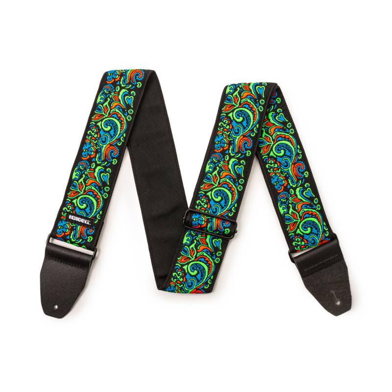 Ремень для гитары DUNLOP JIMI HENDRIX BLACKLIGHT LOVE DROPS BLUE STRAP
