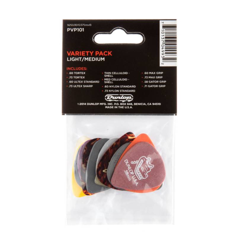 Медиаторы Dunlop PVP101 Light/Medium Variety Pack (12 шт.) (12 шт.)