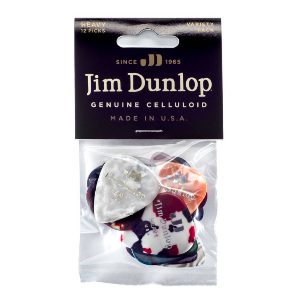 Медіатори Dunlop PVP107 Celluloid Heavy Variety Pack (12 шт.) (12 шт.)