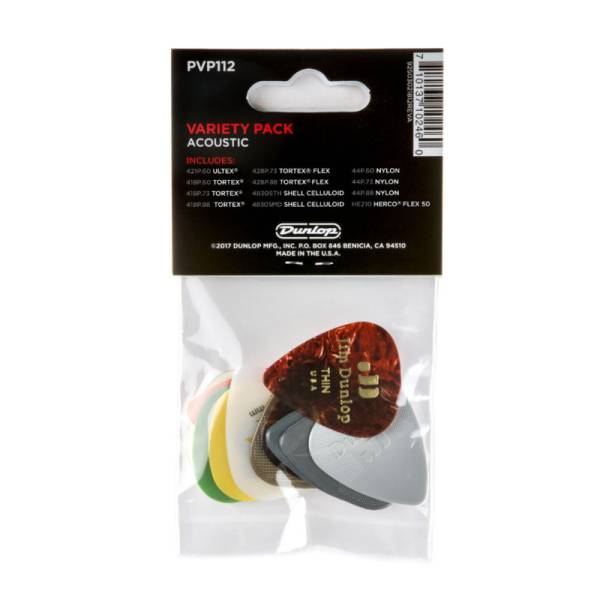 Медиаторы Dunlop PVP112 Acoustic Guitar Variety Pack (12 шт.) (12 шт.)