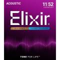 Струны для акустической гитары Elixir 11025 Polyweb 80/20 Bronze Custom Light 11/52