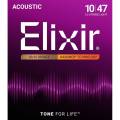 Струны для акустической гитары Elixir 11152 Nanoweb 80/20 Bronze 12 Strings Light 10/47