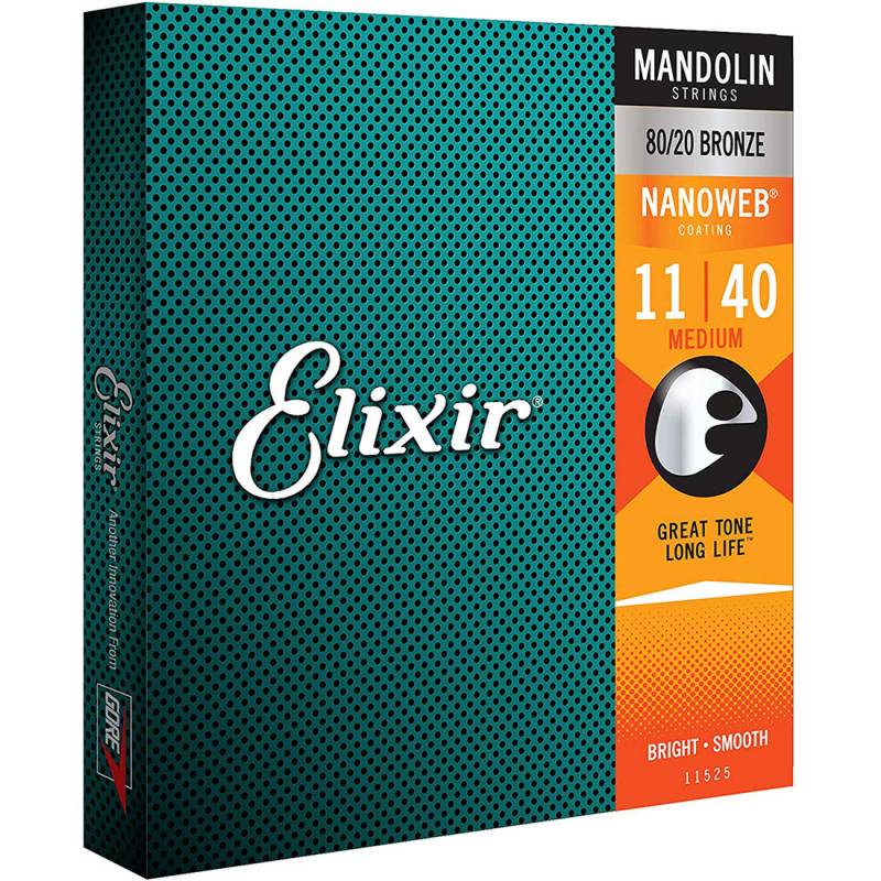 Струны для мандолины Elixir 11525 80/20 Bronze Nanoweb Medium 11/40