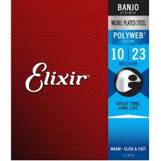 Струны для банджо Elixir 11650 Polyweb Nickel Plated Steel Medium 10/23