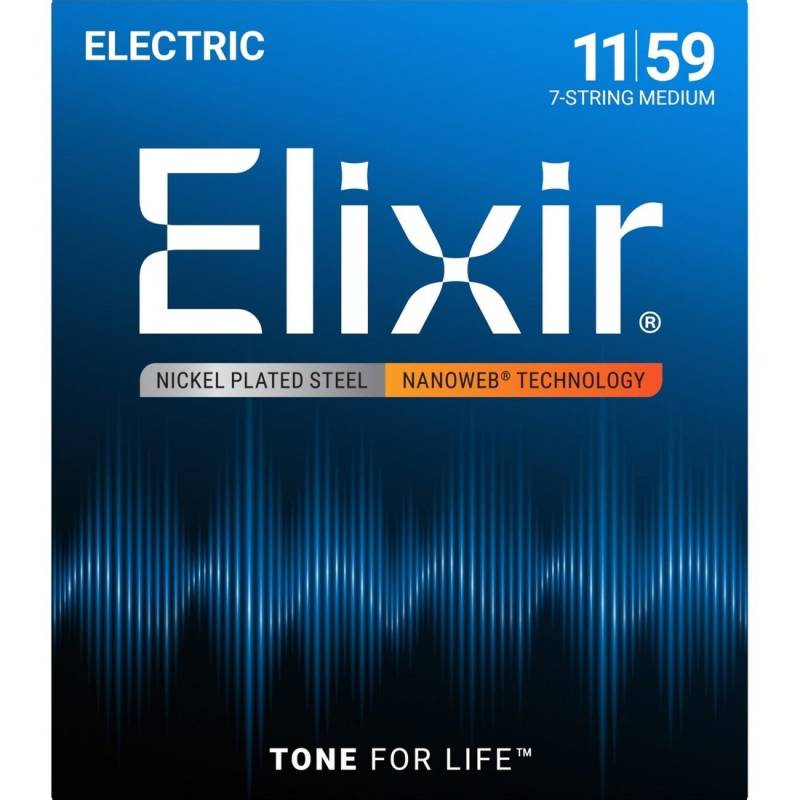 Струны для электрогитары Elixir 12106 Nanoweb Nickel Plated Steel 7-String Medium 11/59