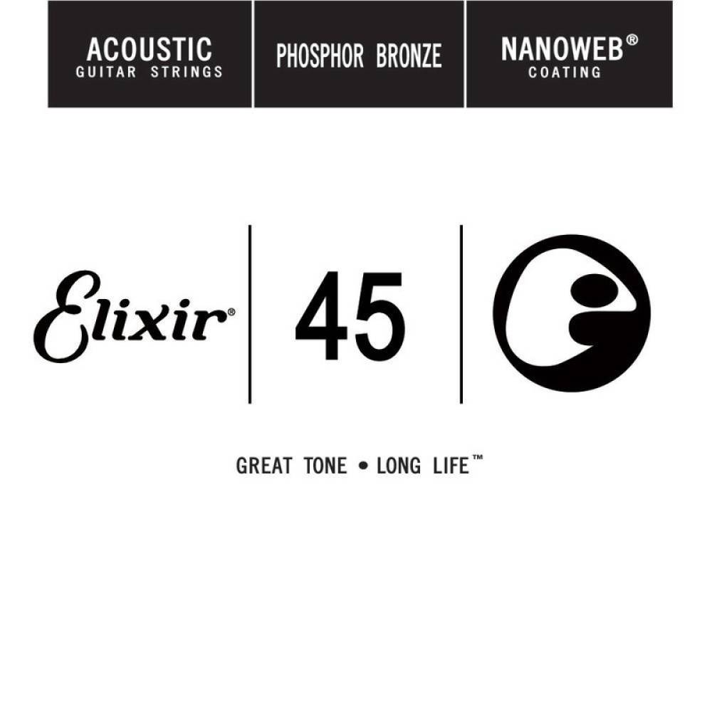 Струна Elixir 14145 Nanoweb Phosphor Bronze .045