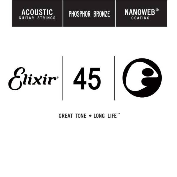 Струна Elixir 14145 Nanoweb Phosphor Bronze .045