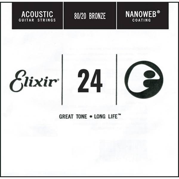 Струна Elixir 15124 Nanoweb 80/20 Bronze .024