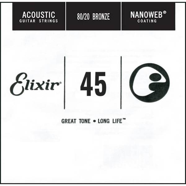 Струна Elixir 15145 Nanoweb 80/20 Bronze .045