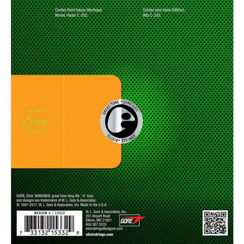 Струна Elixir 15332 Nanoweb Coated Nickel Plated Steel Medium C 032