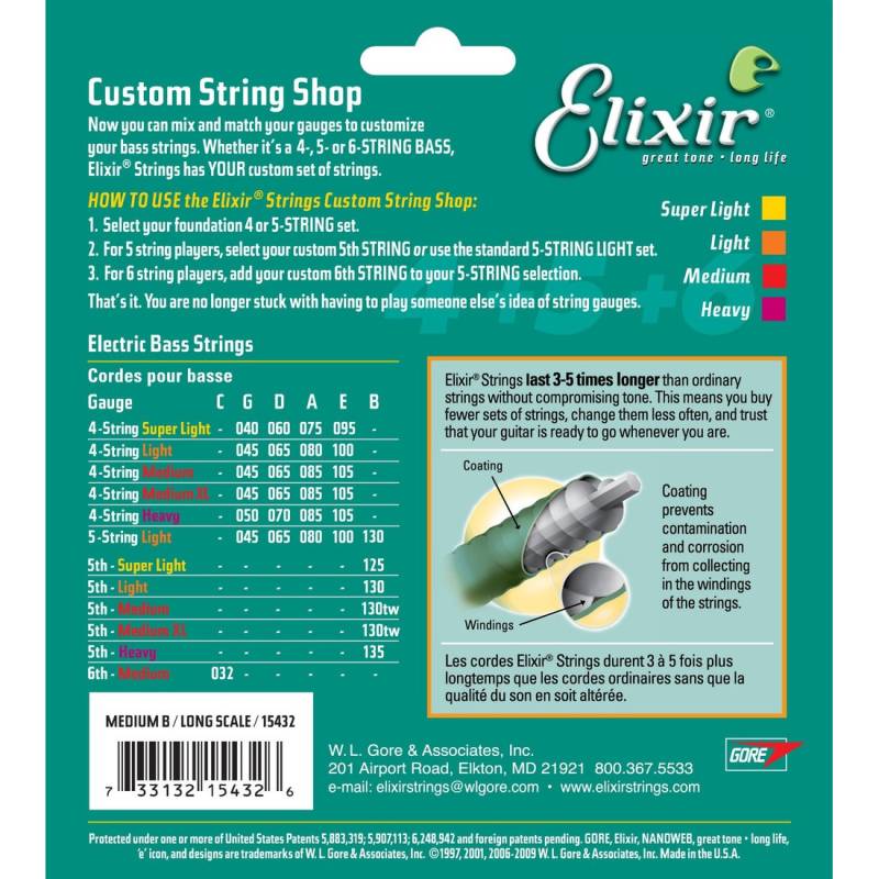 Струна Elixir 15432 Nanoweb Coated Nickel Plated Steel 130 Light B/TW