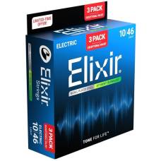 Струни для електрогітари Elixir 3 Pack 16552 Optiweb Nickel Plated Steel Light 10/46