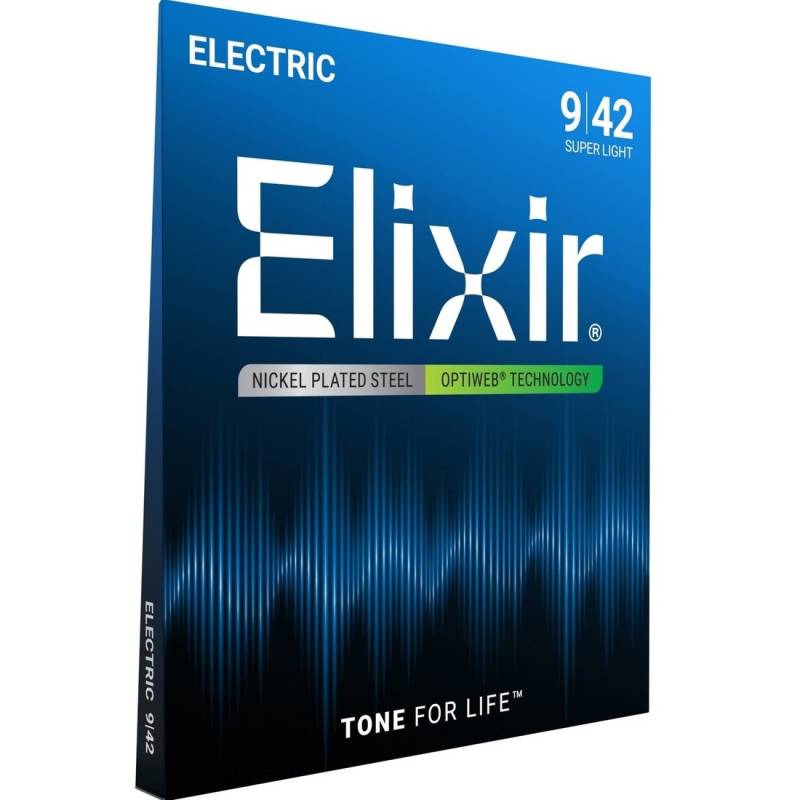 Струны для электрогитары Elixir 19002 Optiweb Nickel Plated Steel Super Light 9/42