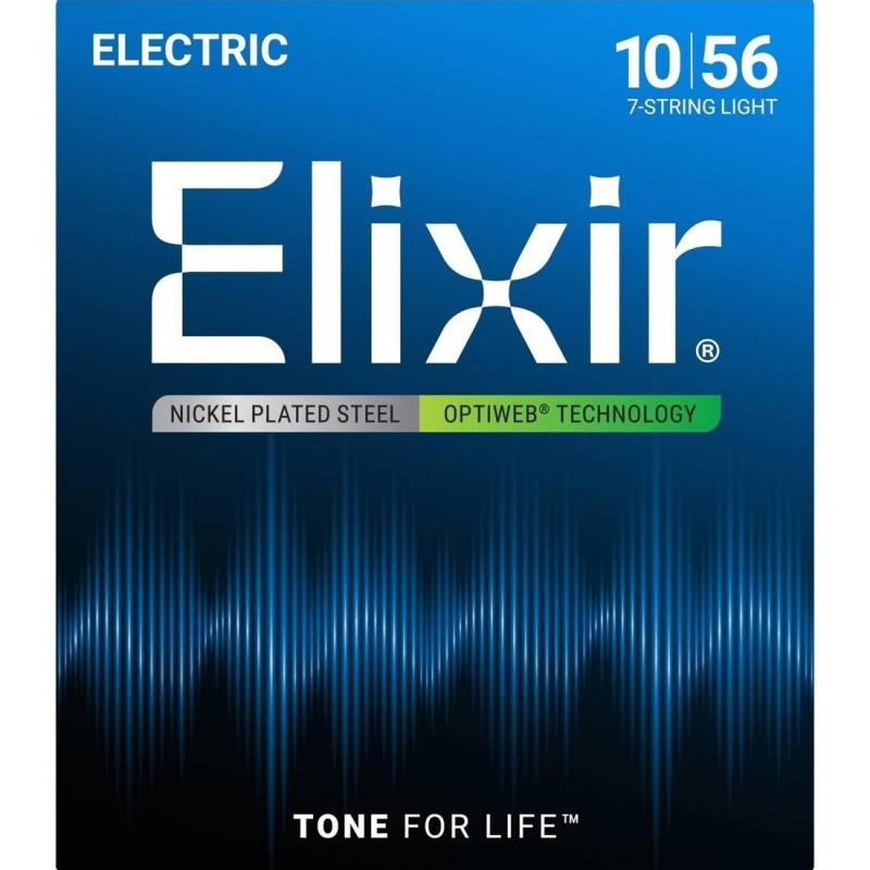 Струны для электрогитары Elixir 19057 Optiweb Nickel Plated Steel 7-String Light 10/56