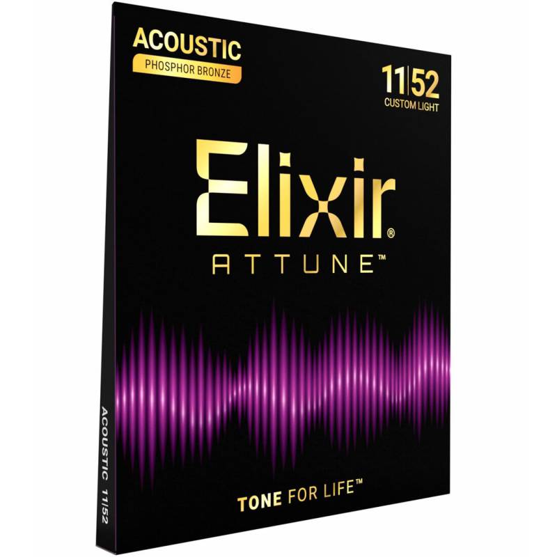 Струни для акустичної гітари Elixir 21027 Attune Phosphor Bronze Acoustic Custom Light 11/52