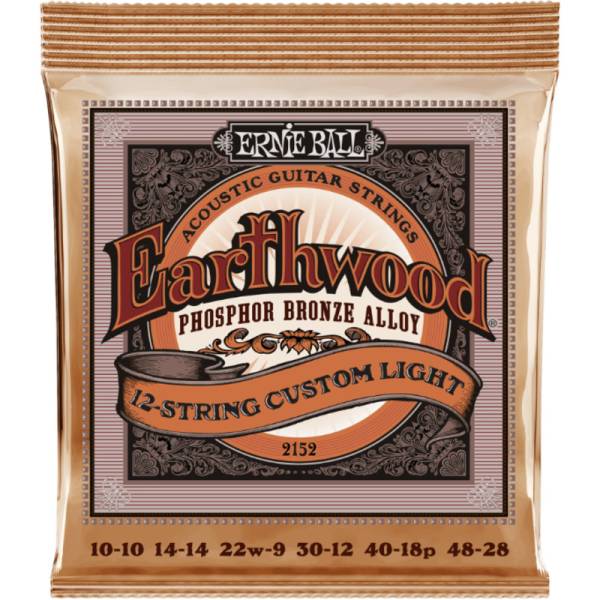 Струни для акустичної гітари Ernie Ball 2152 Earthwood Phosphor Bronze 12-String Light 10/48