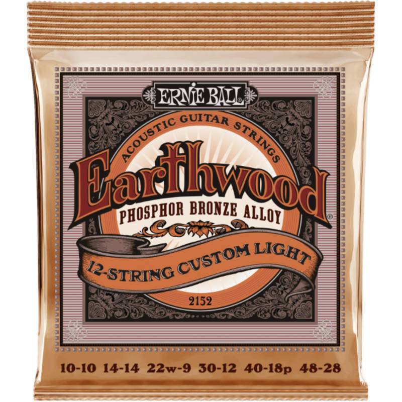 Струны для акустической гитары Ernie Ball 2152 Earthwood Phosphor Bronze 12-String Light 10/48