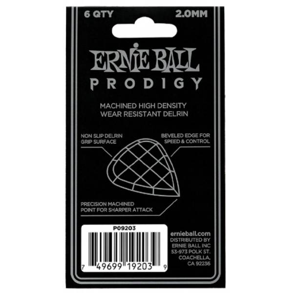 Медиаторы Ernie Ball 9203 Prodigy Mini Player's Pack 2.0 mm (6 шт.)