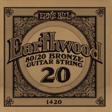 Струна Ernie Ball 1420 Earthwood 80/20 Bronze .020