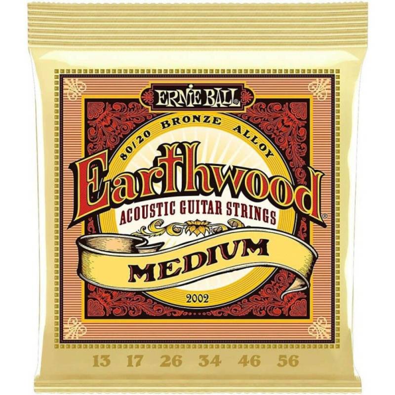 Струны для акустической гитары Ernie Ball 2002 Earthwood Medium 80/20 Bronze 13/56