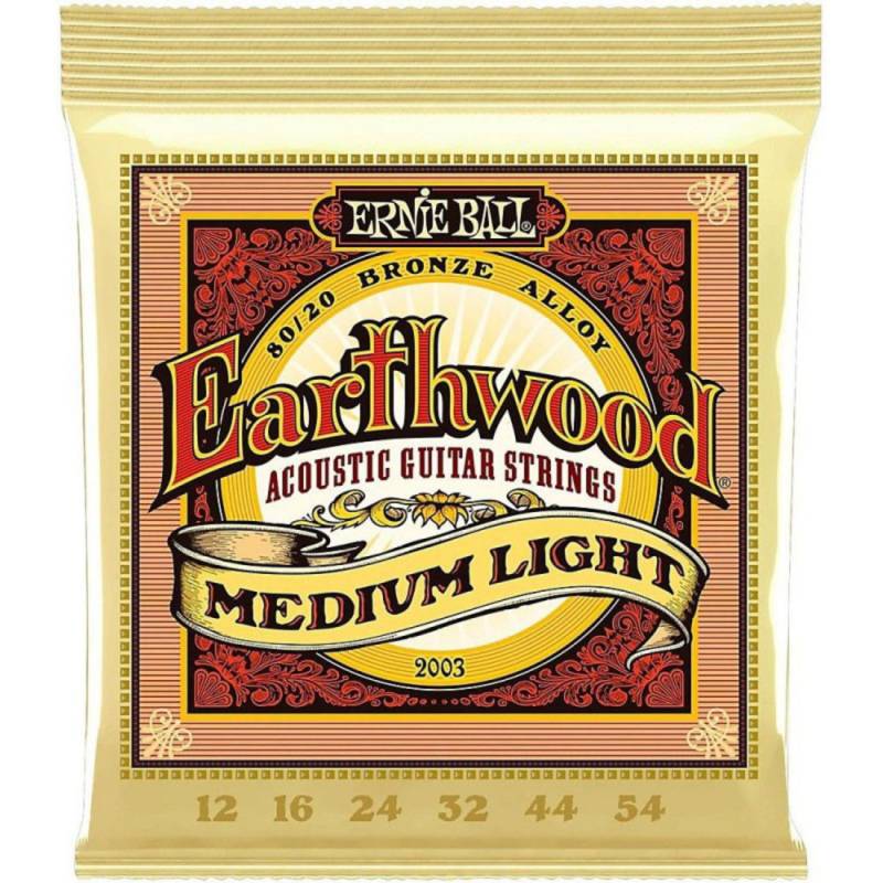 Струны для акустической гитары Ernie Ball 2003 Earthwood 80/20 Bronze Medium Light 12/54