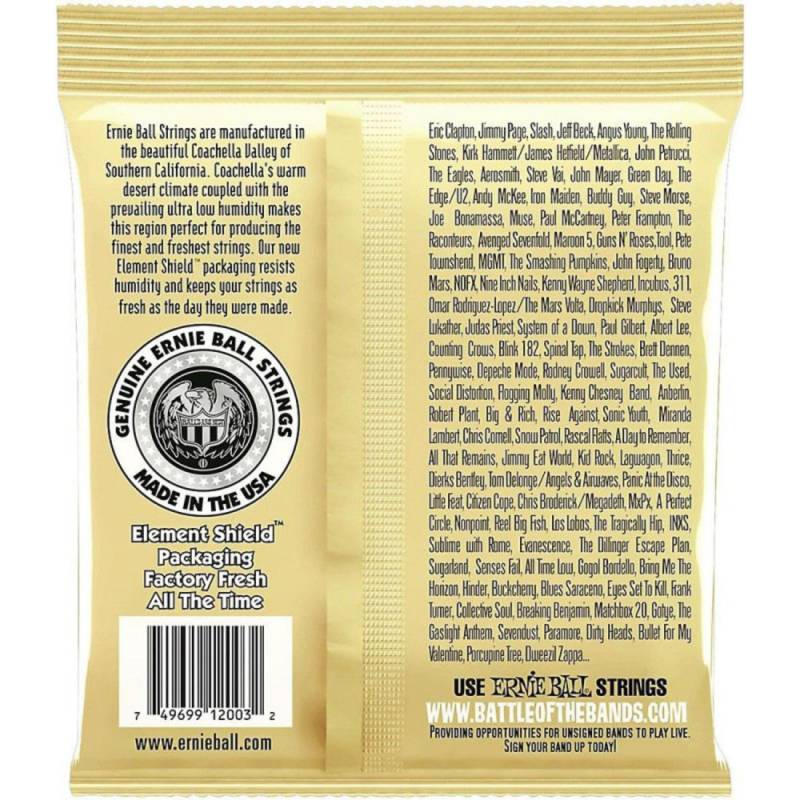 Струны для акустической гитары Ernie Ball 2003 Earthwood 80/20 Bronze Medium Light 12/54