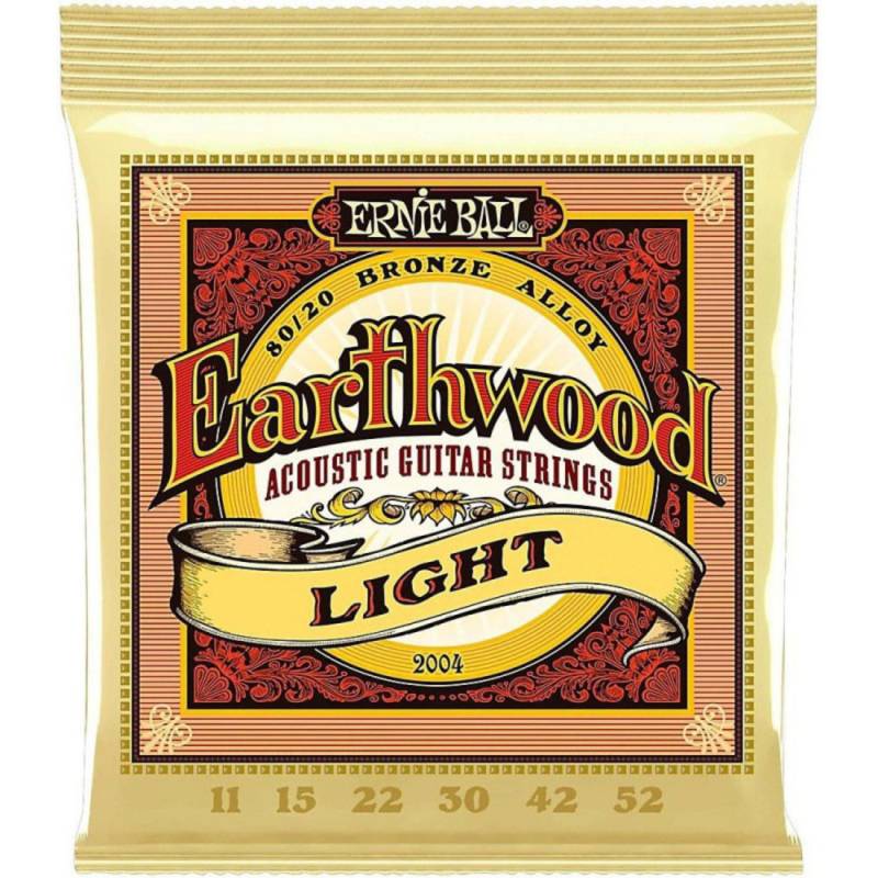 Струны для акустической гитары Ernie Ball 2004 Earthwood 80/20 Bronze Light 11/52