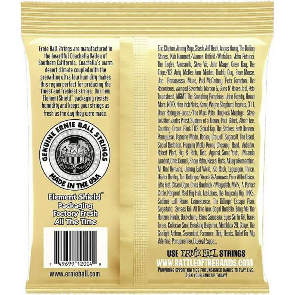 Струни для акустичної гітари Ernie Ball 2004 Earthwood 80/20 Bronze Light 11/52
