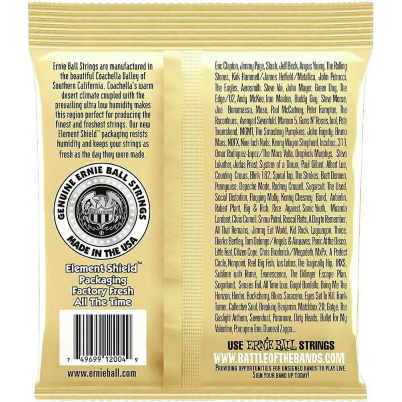 Струны для акустической гитары Ernie Ball 2004 Earthwood 80/20 Bronze Light 11/52