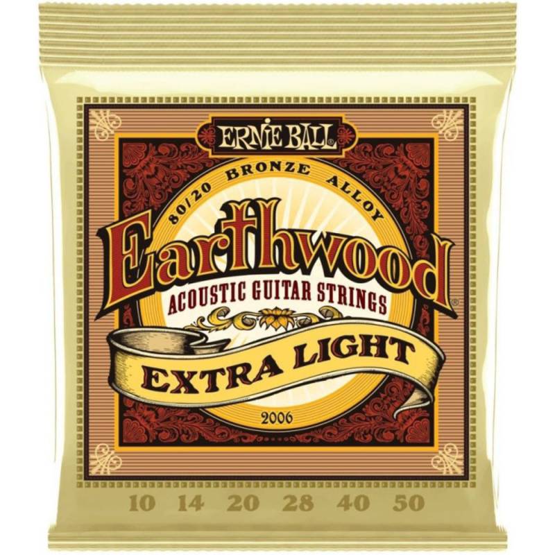 Струны для акустической гитары Ernie Ball 2006 Earthwood 80/20 Bronze Extra Light 10/50