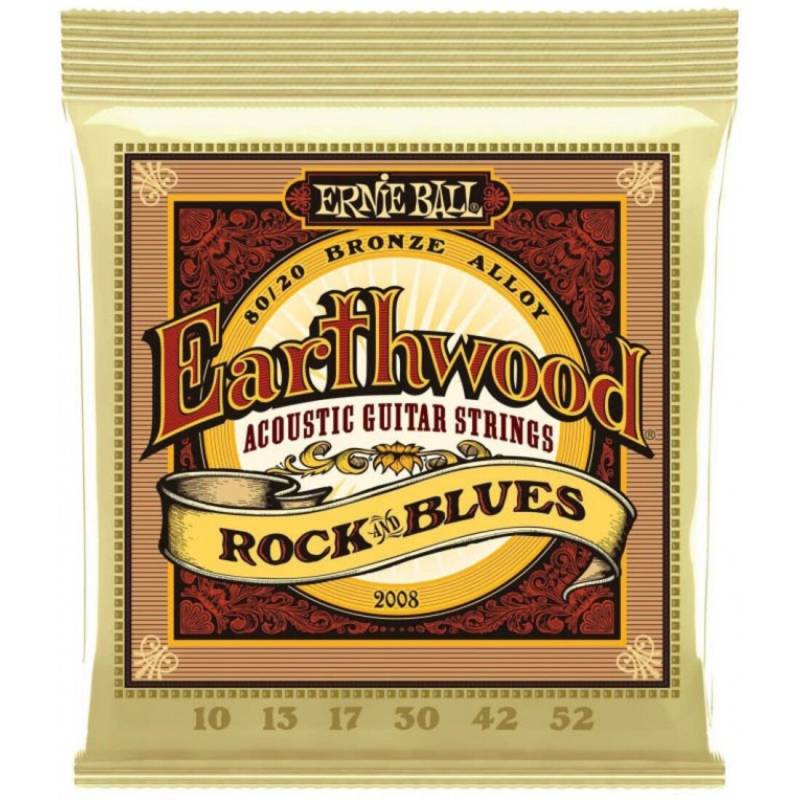 Струны для акустической гитары Ernie Ball 2008 Earthwood 80/20 Bronze Rock and Blues 10/52