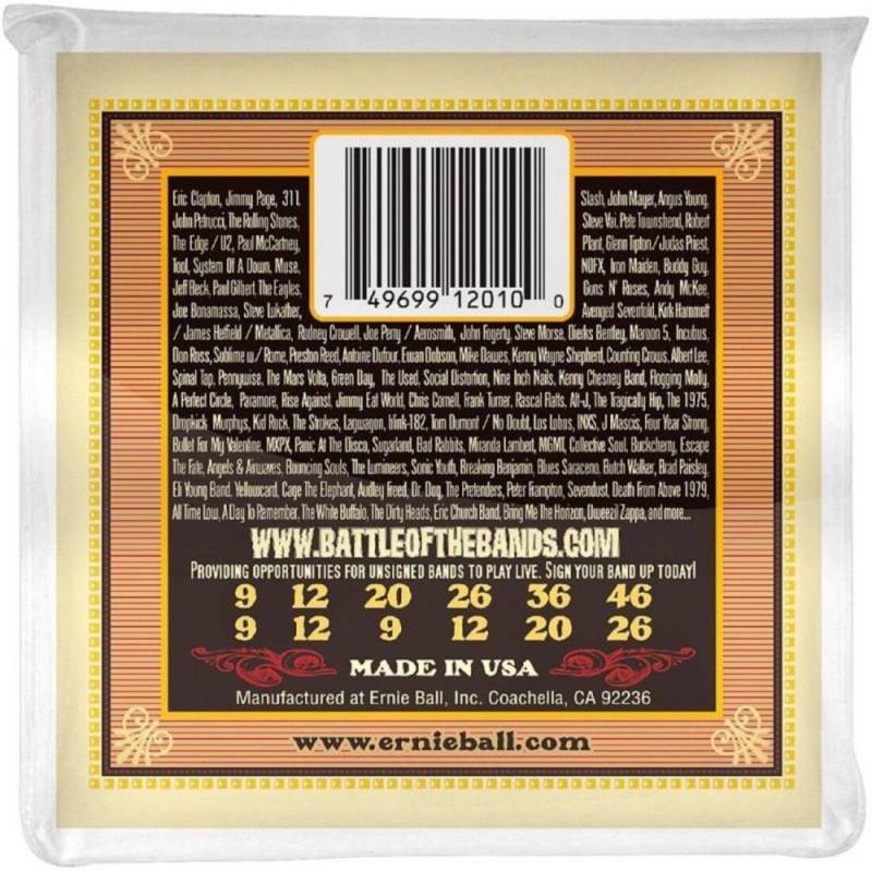 Струны для акустической гитары Ernie Ball 2010 Earthwood 80/20 Bronze 12-String Light 9/46