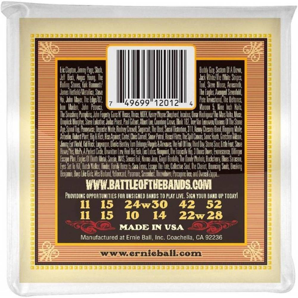 Струни для акустичної гітари Ernie Ball 2012 Earthwood 80/20 Bronze 12-String Medium 11/52