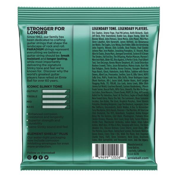Струни для електрогітари Ernie Ball 2026 Paradigm Slinky 12/56