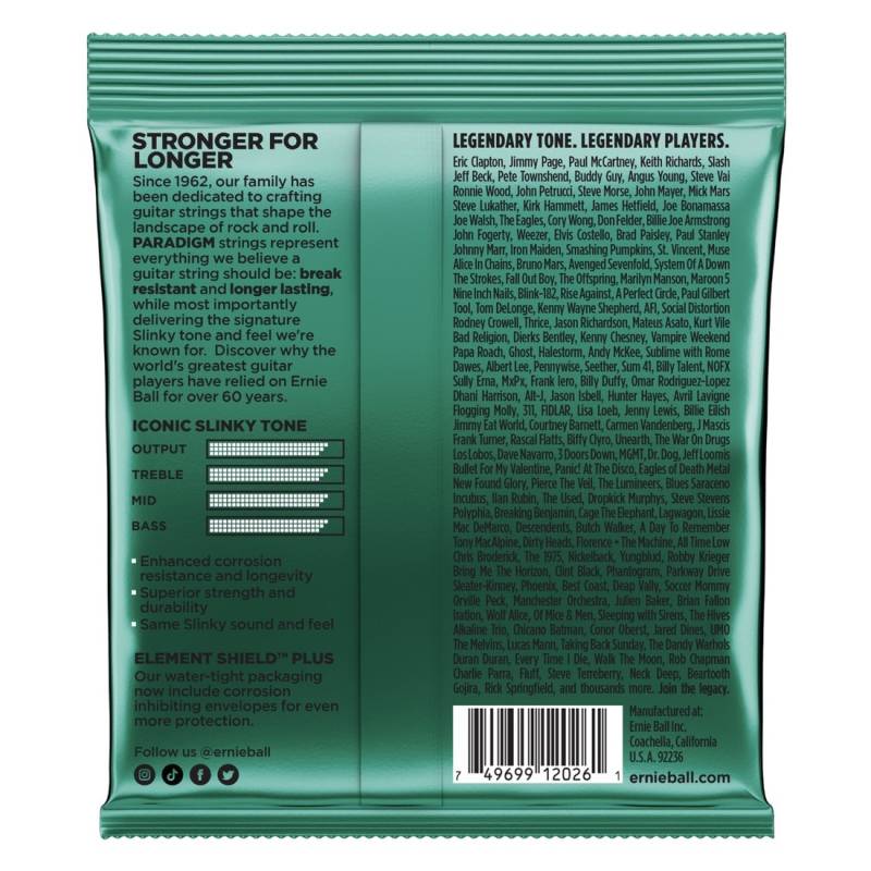 Струны для электрогитары Ernie Ball 2026 Paradigm Slinky 12/56