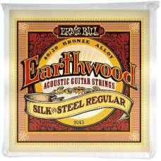 Струни для акустичної гітари Ernie Ball 2043 Earthwood 80/20 Bronze Silk and Steel Reguilar 13/56