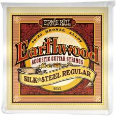 Струны для акустической гитары Ernie Ball 2043 Earthwood 80/20 Bronze Silk and Steel Reguilar 13/56