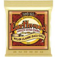 Струны для классической гитары Ernie Ball 2069 Earthwood Folk Nylon Ball End Clear and Gold