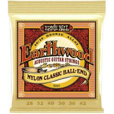Струни для класичної гітари Ernie Ball 2069 Earthwood Folk Nylon Ball End Clear and Gold