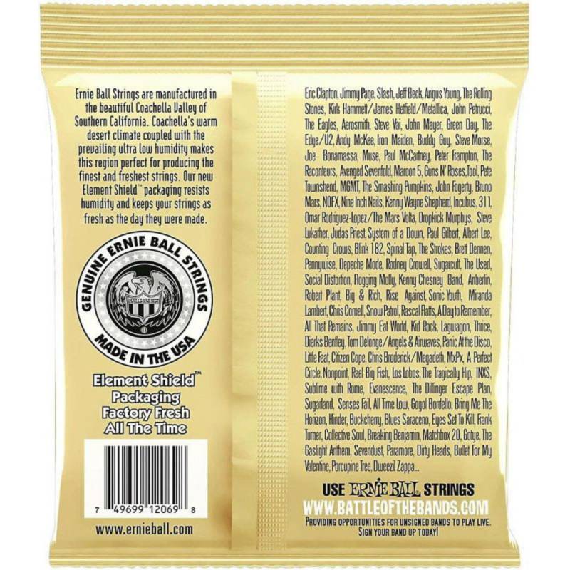 Струны для классической гитары Ernie Ball 2069 Earthwood Folk Nylon Ball End Clear and Gold