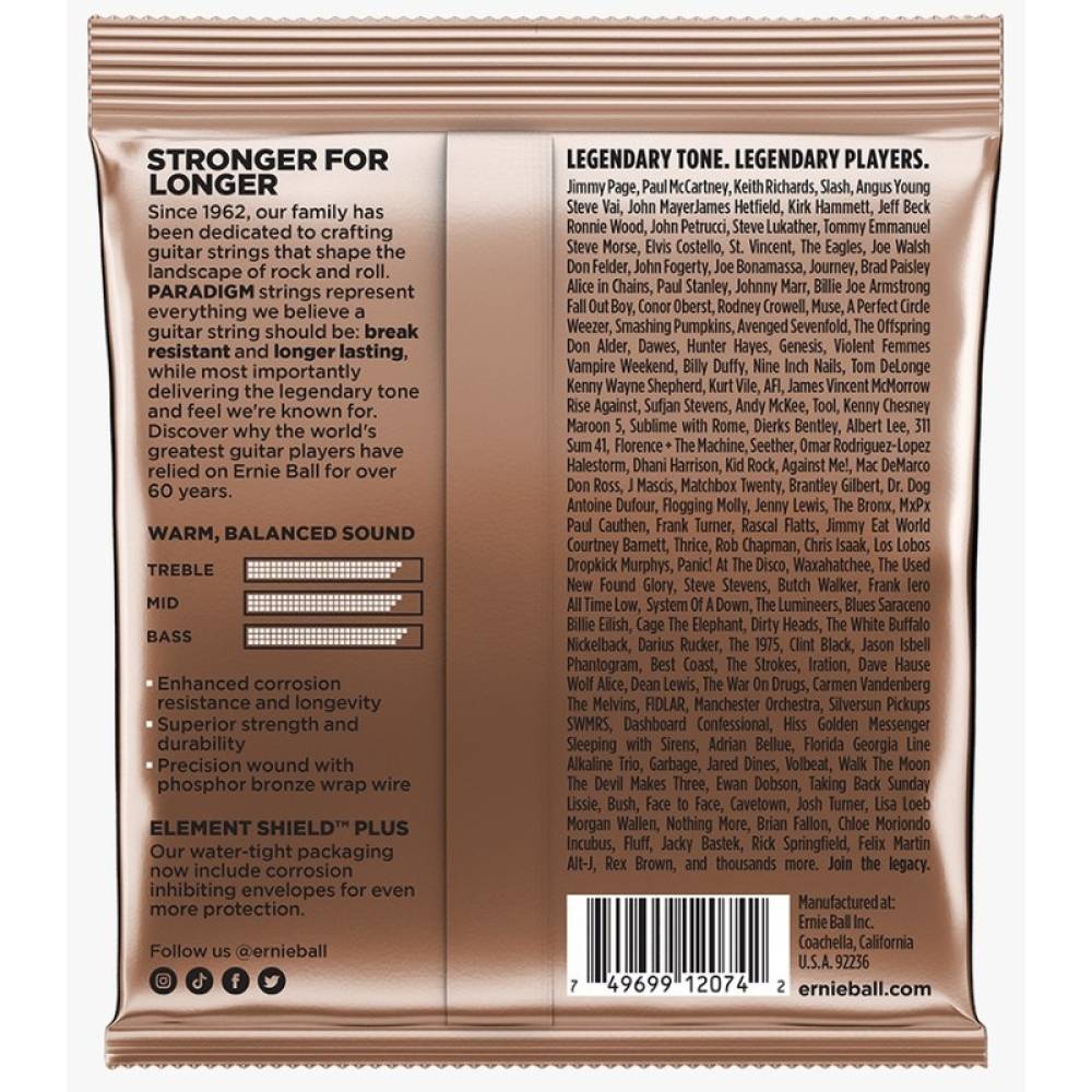 Струни для акустичної гітари Ernie Ball 2074 Paradigm Medium Phosphor Bronze 13/56