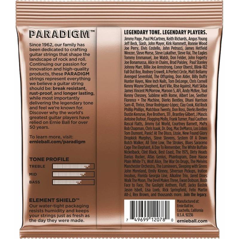 Струны для акустической гитары Ernie Ball 2078 Paradigm Light Phosphor Bronze 11/52