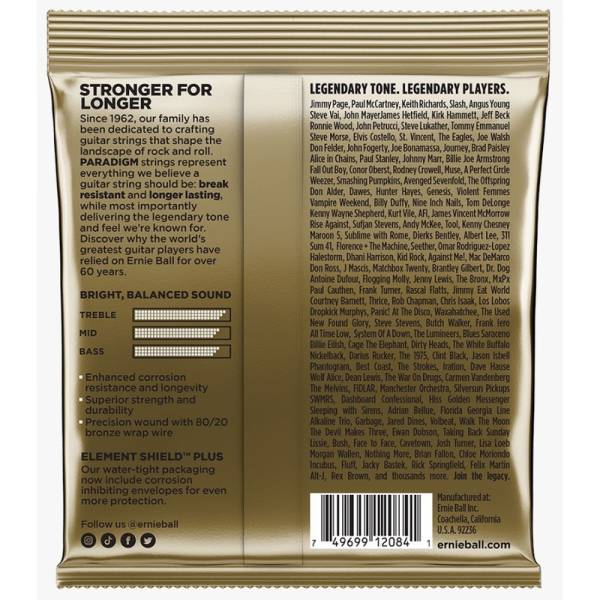 Струны для акустической гитары Ernie Ball 2084 Paradigm Medium 80/20 Bronze 13/56