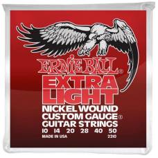 Струны для электрогитары Ernie Ball 2210 Extra Light Nickel Wound 10/50