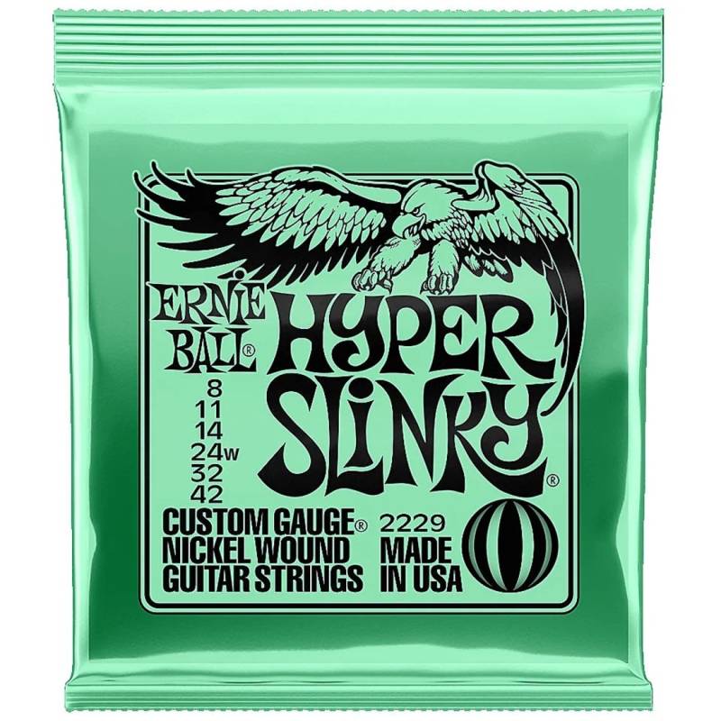 Струны для электрогитары Ernie Ball 2229 Hyper Slinky Nickel Wound 8/42