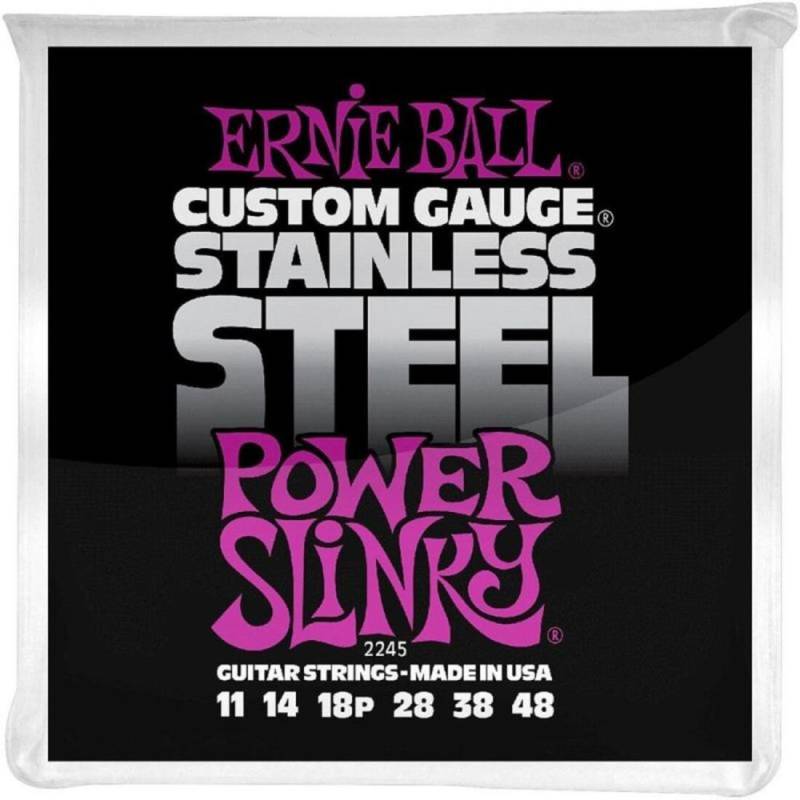 Струны для электрогитары Ernie Ball 2245 Power Slinky Stainless Steel 11/48