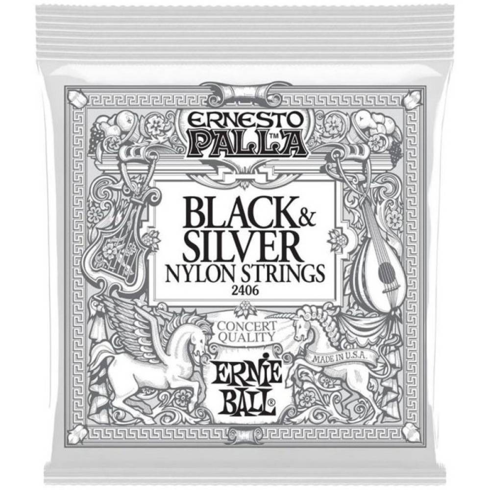Струни для класичної гітари Ernie Ball 2406 Ernesto Palla Nylon Black & Silver