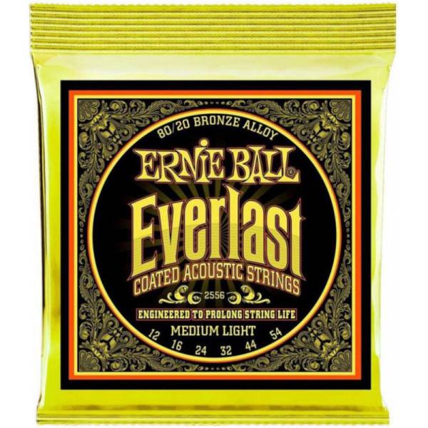 Струни для акустичної гітари Ernie Ball 2556 Everlast 80/20 Bronze Medium Light 12/54